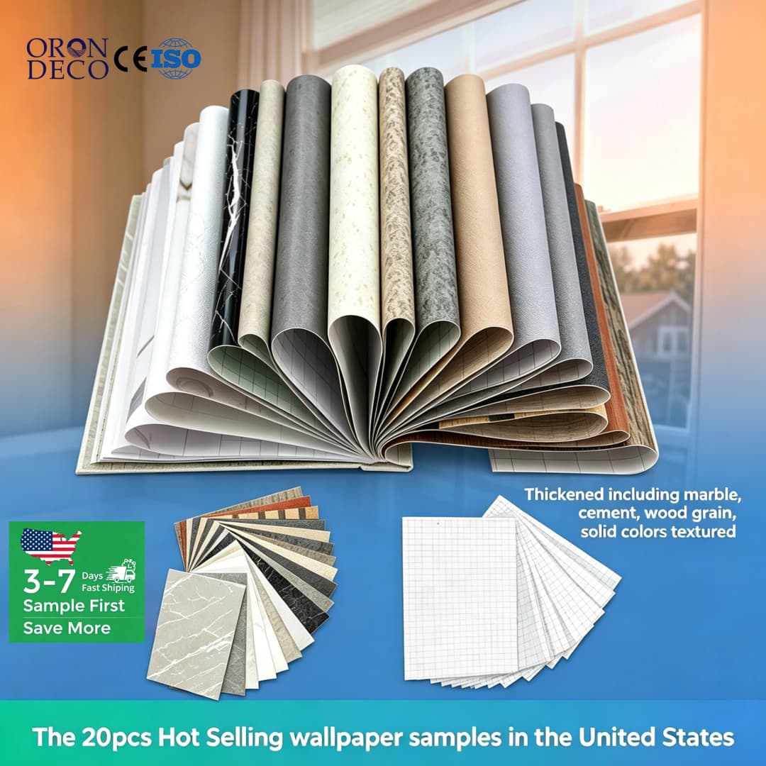 COWINLIFE Hot Selling Wall Stickers A4 Sample Book 20 Patten 3D Pvc Waterproof Peel and Stick Self Adhesive Wallpaper Floor Sticker