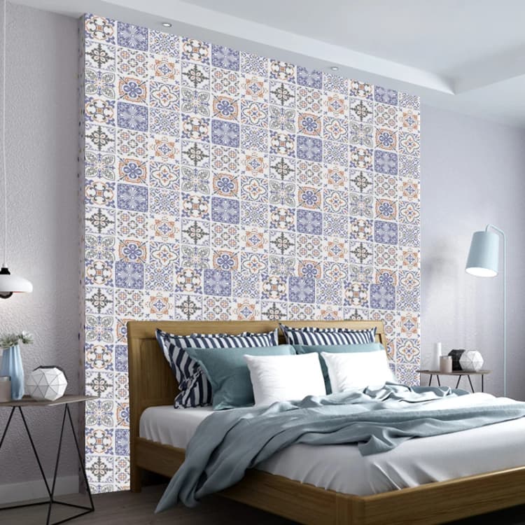 COWINLIFE Flower Pattern Vinyl Floor Tiles Peel and Stick Waterproof Self Adhesive Wallpaper for Bedroom Kitchen Bathroom Home Decor detail 5