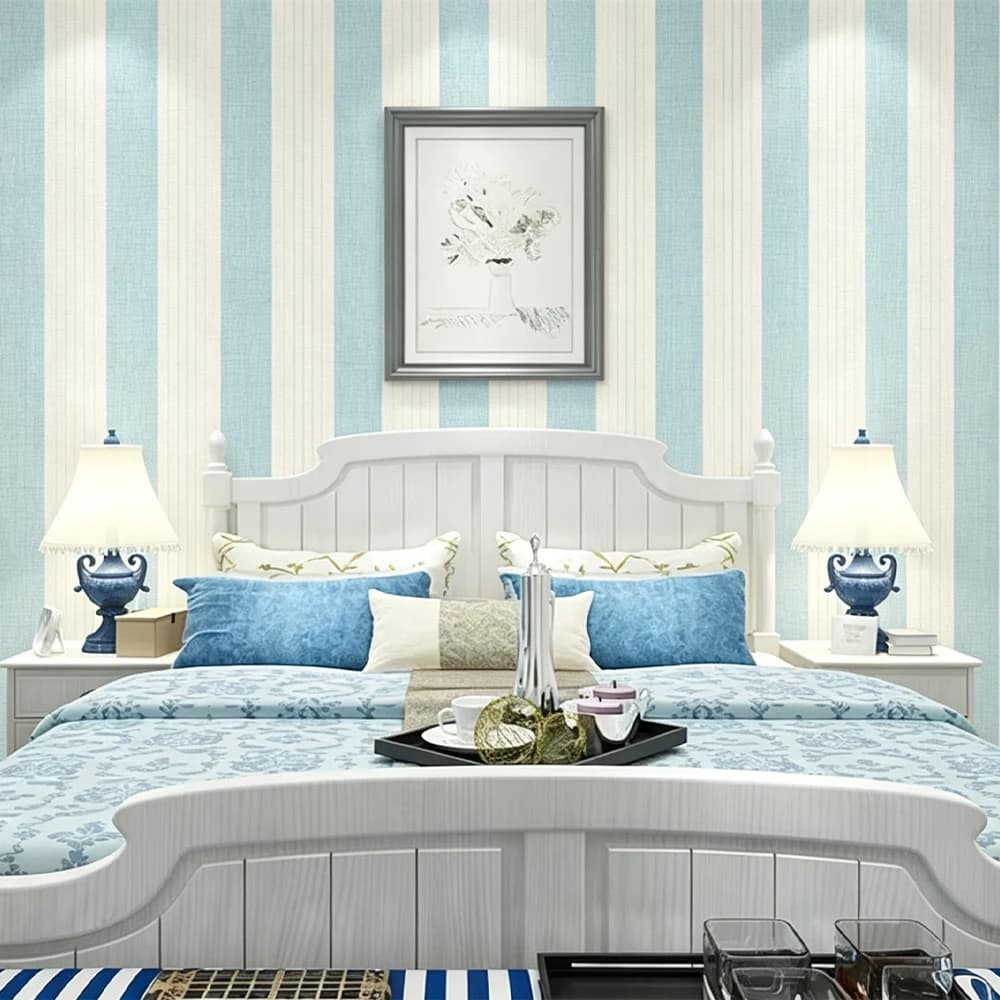COWINLIFE Modern Household Pvc Wall Stickers Peel Stick Striped Self-Adhesive Non-Woven Fabric Wallpaper Rolls Room Decoration Items