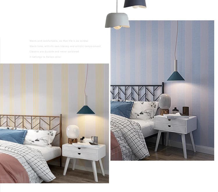 COWINLIFE Modern Household Pvc Wall Stickers Peel Stick Striped Self-Adhesive Non-Woven Fabric Wallpaper Rolls Room Decoration Items detail 4