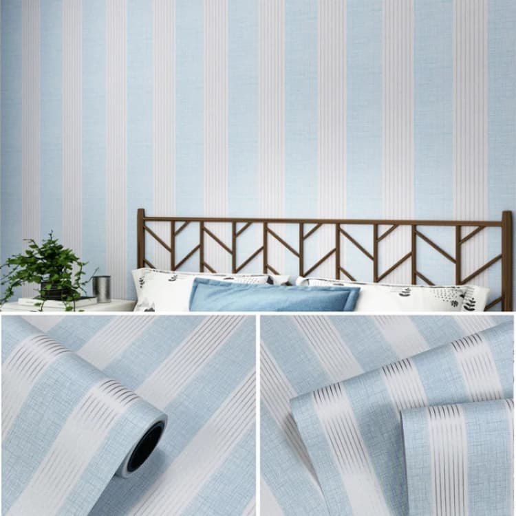 COWINLIFE Modern Household Pvc Wall Stickers Peel Stick Striped Self-Adhesive Non-Woven Fabric Wallpaper Rolls Room Decoration Items detail 7