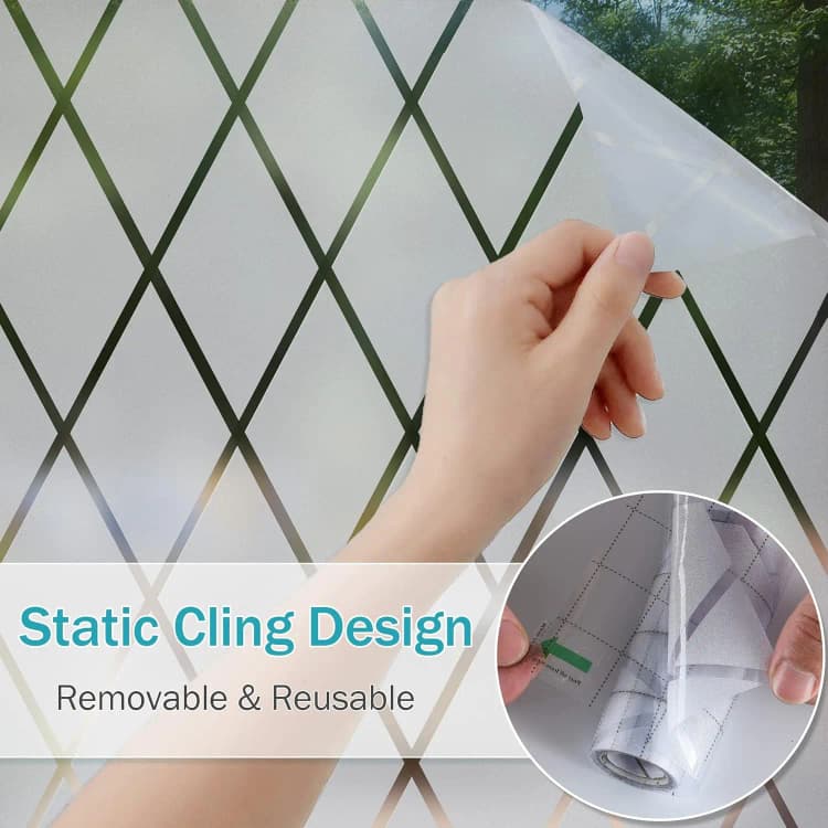 COWINLIFE Frosted Glass Window Glass Film UV Cut Privacy Decorative Window Tint Modern PVC Removable Stickers for Home Decor Use detail 2