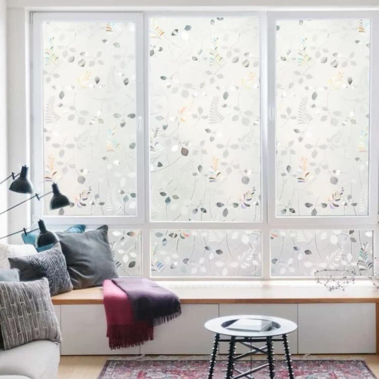 COWINLIFE Frosted Glass Window Glass Film UV Cut Privacy Decorative Window Tint Modern PVC Removable Stickers for Home Decor Use detail 4
