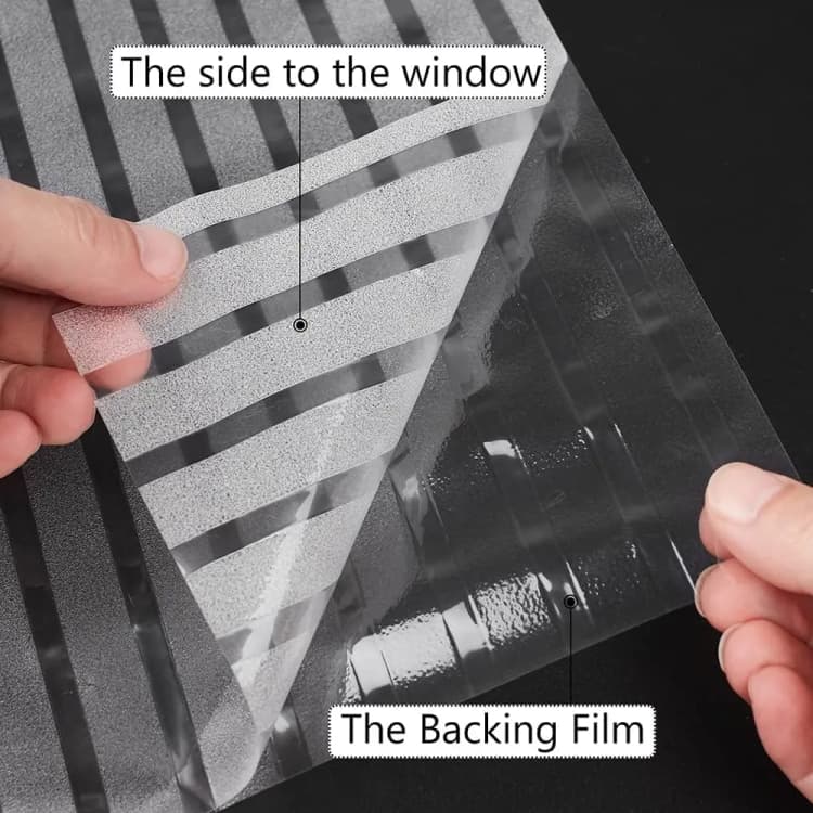 COWINLIFE Stripes Frosted Self Adhesive Glass Film Sticker Removable Window Glass Film for Office Privacy Protection Home Decoration detail 5
