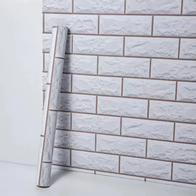 24"x197" Low Price Vinyl Wrap Brick Wallpaper 3d Kitchen Wall Sticker Furniture Self Adhesive Wallpaper for Bedroom Home Decor