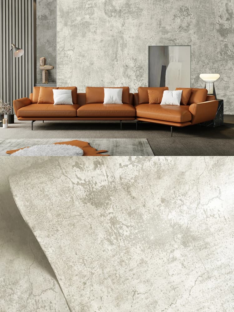 COWINLIFE DECO Modern 3D Thick Cement Wallpaper Hot Selling Peel Stick Vinyl Removable Adhesive Wall Sticker Concrete Contact Paper detail 2