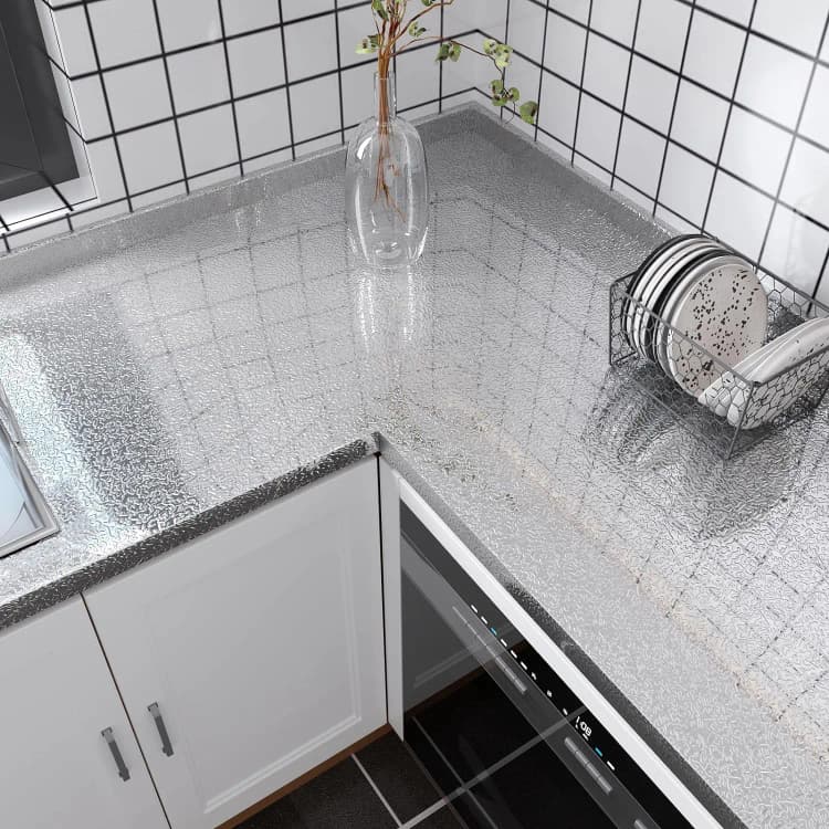 COWINLIFE DECO 3D Vinyl Peel & Stick Wallpapers Self-Adhesive Kitchen Aluminum Foil Stickers Oil & Water Proof Furniture Enhancement detail 3
