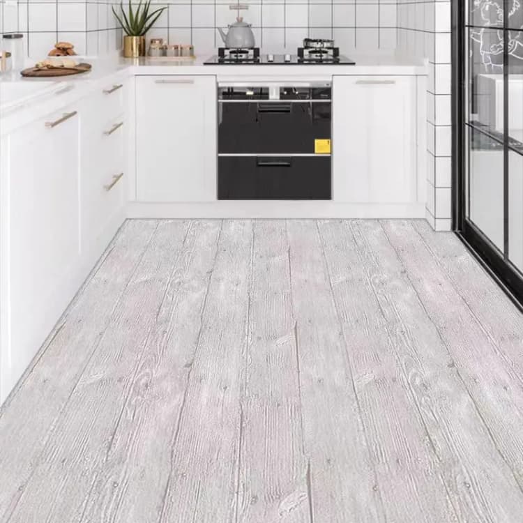 COWINLIFE 3D Waterproof PVC Vinyl Self Adhesive Wood Floor Sticker  Textured Wallpaper Luxury Vinyl for Kitchen Floor detail 5