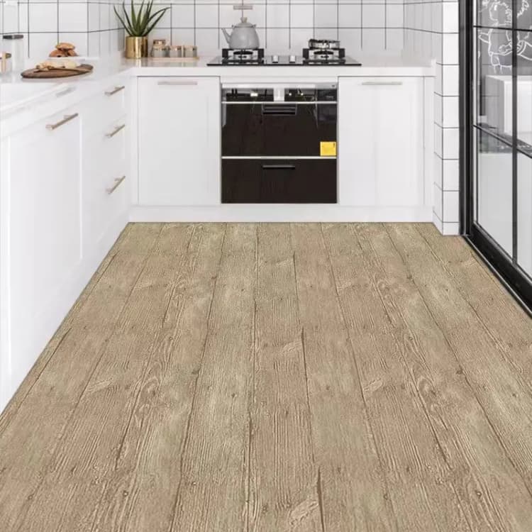 COWINLIFE 3D Waterproof PVC Vinyl Self Adhesive Wood Floor Sticker  Textured Wallpaper Luxury Vinyl for Kitchen Floor detail 6
