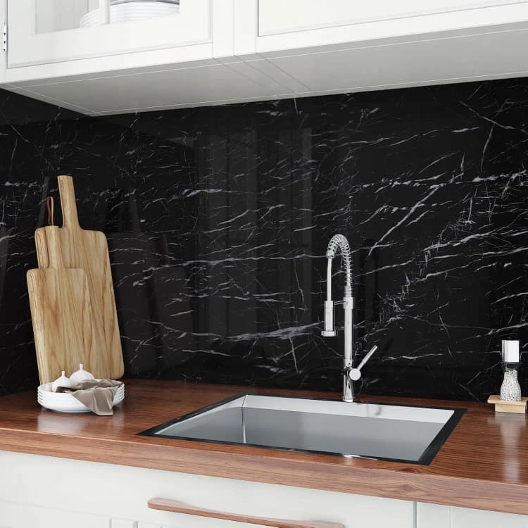 COWINLIFE DECO Glossy Self-Adhesive Removable Waterproof Wallpaper Black PVC Vinyl Marble Sticker Design Peel & Stick for Kitchen detail 3