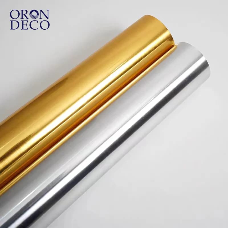 COWINLIFE DECO Silver Stainless Steel Wall Paper Self-Adhesive Vinyl Film Metallic Peel And Stick Wallpaper Refrigerator Decorative