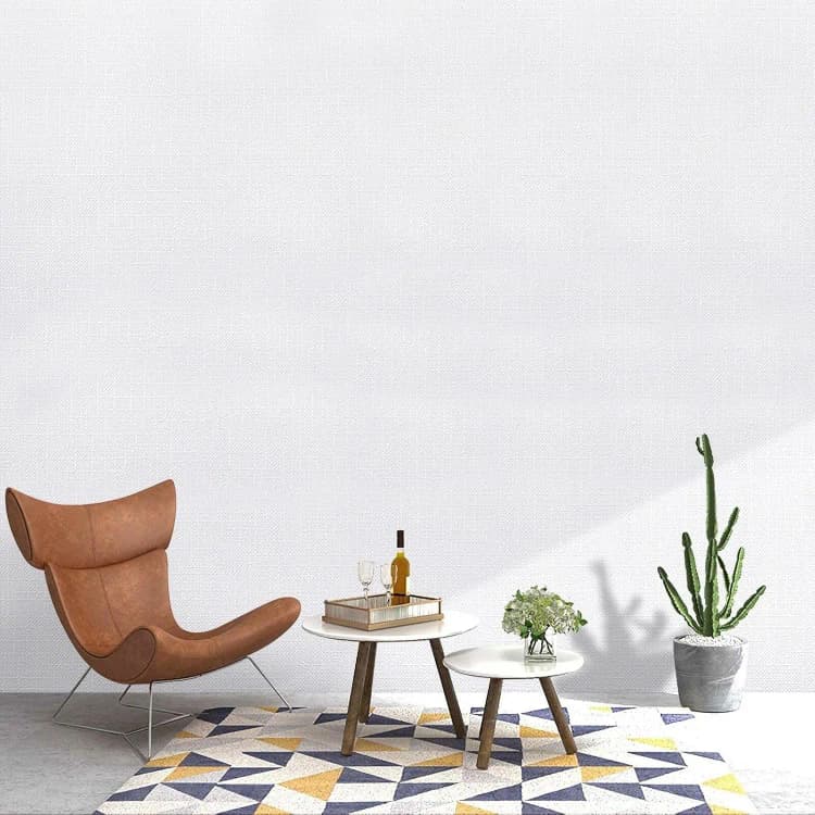 COWINLIFE DECO Modern White Solid Colour Wallpaper With Texture Peel and Stick Self-Adhesive PVC Vinyl for Bedroom Wall Decor detail 4