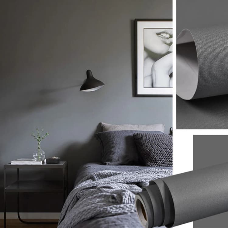 COWINLIFE DECO Modern White Solid Colour Wallpaper With Texture Peel and Stick Self-Adhesive PVC Vinyl for Bedroom Wall Decor detail 8