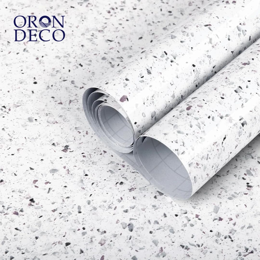 COWINLIFE DECO Cheap Glossy Marble Sticker Peel and Stick Wallpaper Granite White Waterproof Self-Adhesive Wallpaper For Kitchen Wall