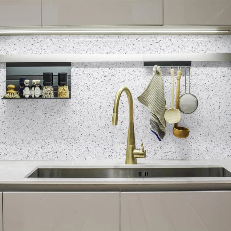 COWINLIFE DECO Cheap Glossy Marble Sticker Peel and Stick Wallpaper Granite White Waterproof Self-Adhesive Wallpaper For Kitchen Wall detail 2