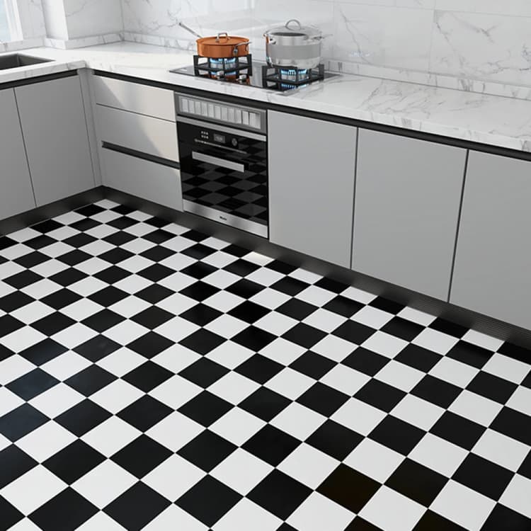 Waterproof Pvc Adhesive Peel Stick 3D Black and White Grid Flooring Wallpaper Designer Floor Paper Rolls Wall Paper and Floor detail 1