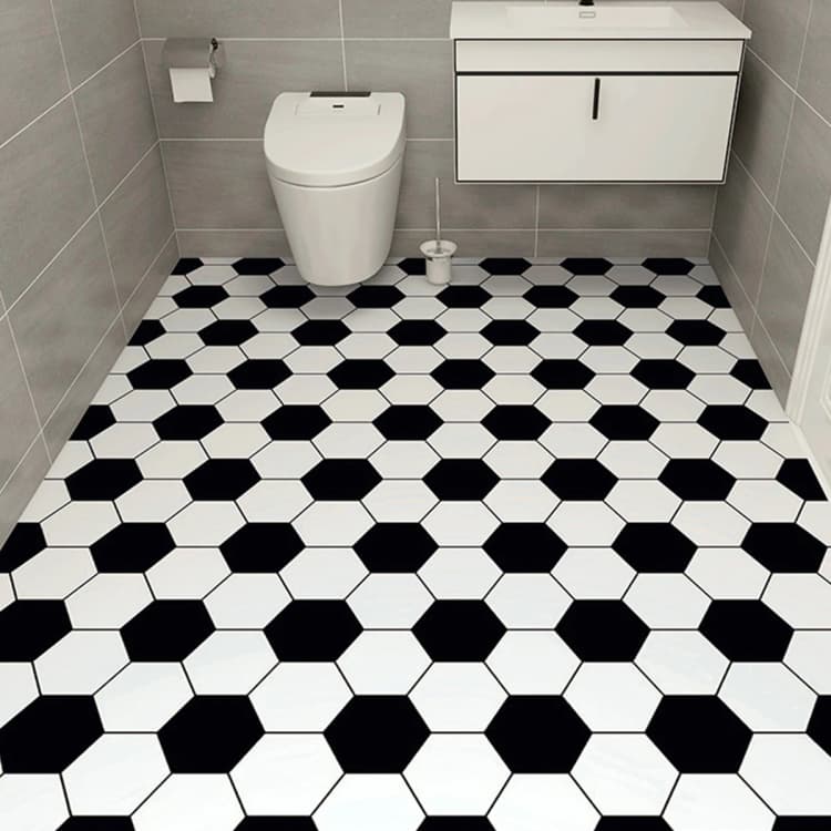 Waterproof Pvc Adhesive Peel Stick 3D Black and White Grid Flooring Wallpaper Designer Floor Paper Rolls Wall Paper and Floor detail 2