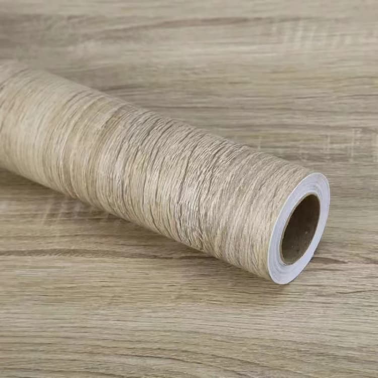 COWINLIFE Self-Adhesive PVC Wall Paper Modern Design Wooden Textured Decorative Furniture Film 3D Wood Wallpaper for Kitchen Decor detail 2
