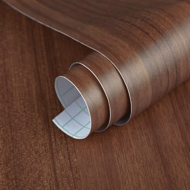 COWINLIFE Self-Adhesive PVC Wall Paper Modern Design Wooden Textured Decorative Furniture Film 3D Wood Wallpaper for Kitchen Decor detail 8
