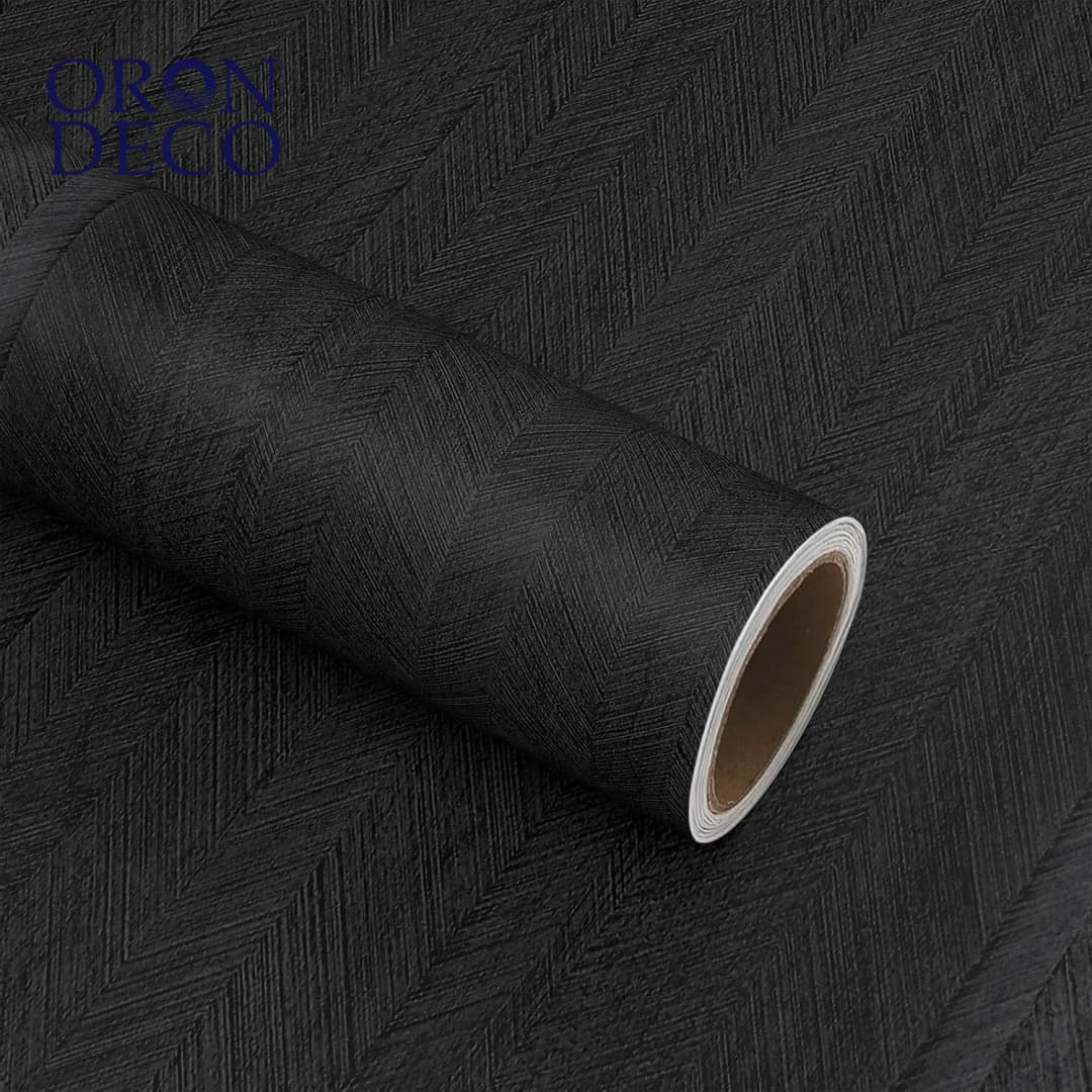 COWINLIFE DECO Self-Adhesive Wood Grain Wallpaper Black Wood Wall Paper Waterproof Thicken PVC Peel and Stick Kitchen Vinyl Sticker