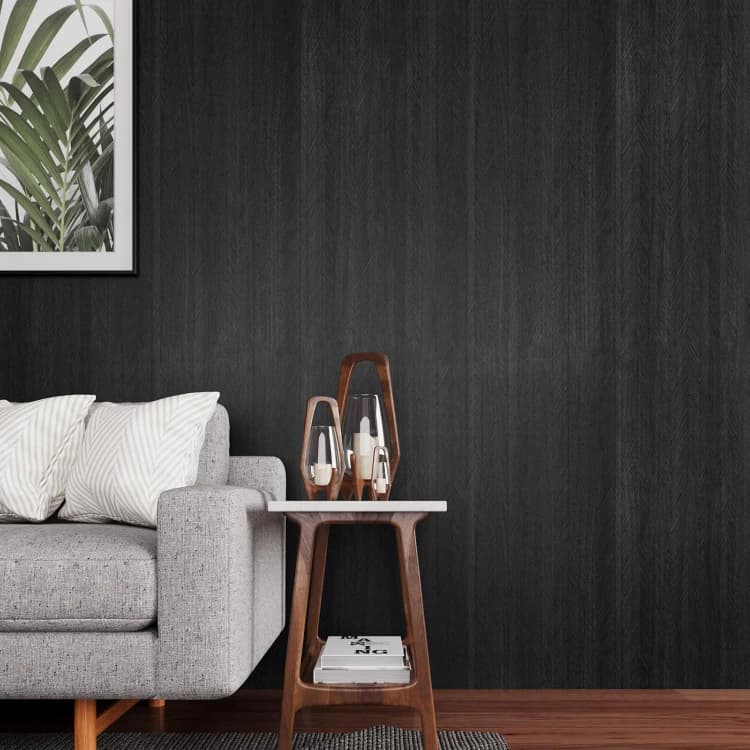 COWINLIFE DECO Self-Adhesive Wood Grain Wallpaper Black Wood Wall Paper Waterproof Thicken PVC Peel and Stick Kitchen Vinyl Sticker detail 3
