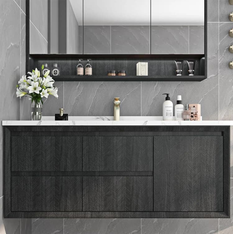 COWINLIFE DECO Self-Adhesive Wood Grain Wallpaper Black Wood Wall Paper Waterproof Thicken PVC Peel and Stick Kitchen Vinyl Sticker detail 4