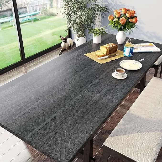COWINLIFE DECO Self-Adhesive Wood Grain Wallpaper Black Wood Wall Paper Waterproof Thicken PVC Peel and Stick Kitchen Vinyl Sticker detail 5
