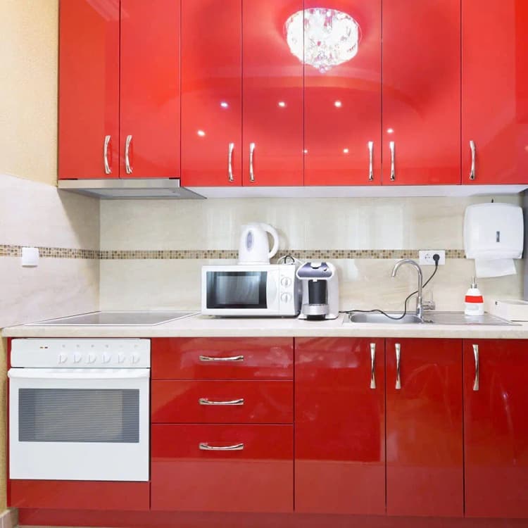 Glitter Glossy Red Contact Paper Kitchen Backsplash Peel and Stick Waterproof Self Adhesive Vinyl Wallpaper for Cabinets detail 1