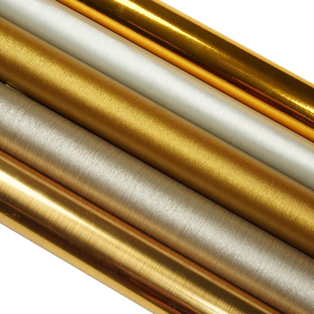 61M*2M Gold Metallic Pvc Wallpaper Peel and Stick Self Adhesive Gold Contact Paper Decor Shelf Liner Wall Covering Film Roll