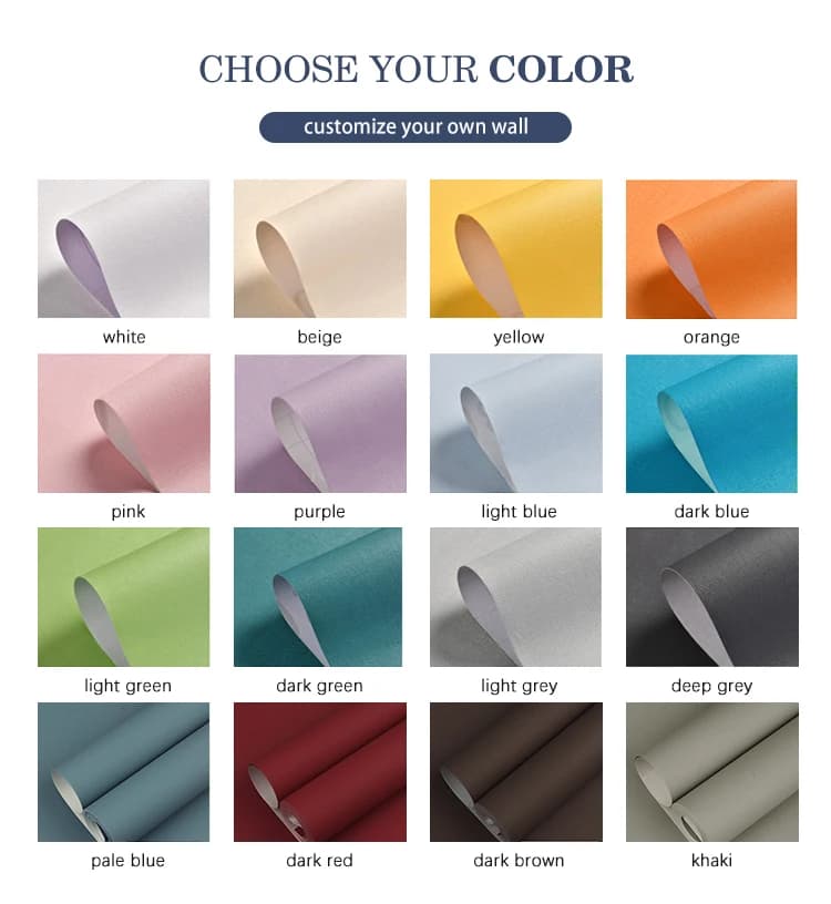 Solid Color Pvc Thick Waterproof Self Adhesive Wallpaper for Living Room Kitchen Cabinets Refurbished detail 3