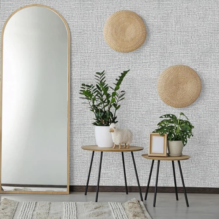 COWINLIFE DECO Modern Linen Texture Self-Adhesive Wallpaper Waterproof PVC Peel Stick Decorative Wall Paper for Kitchen Living Room detail 6