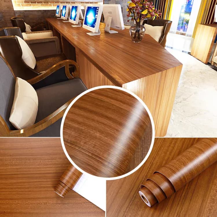 COWINLIFE DECO Self-Adhesive Peel Stick Wallpaper Rolls PVC Vinyl Wood Texture Modern Waterproof Design for Kitchen Living Room Home detail 5