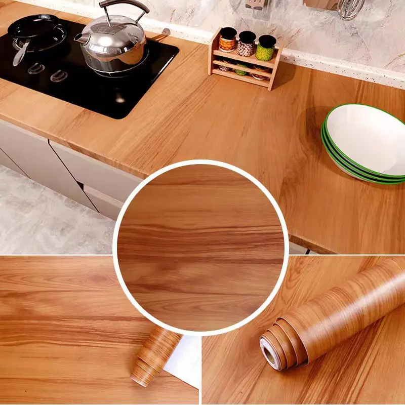COWINLIFE DECO Self-Adhesive Peel Stick Wallpaper Rolls PVC Vinyl Wood Texture Modern Waterproof Design for Kitchen Living Room Home detail 6