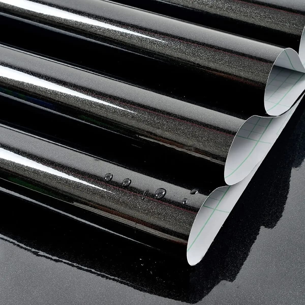 Black Glossy Peel Stick Glitter Wallpaper Roll Sticker Vinyl Self Adhesive Decorative Film for Wall Covering Kitchen Cabinets