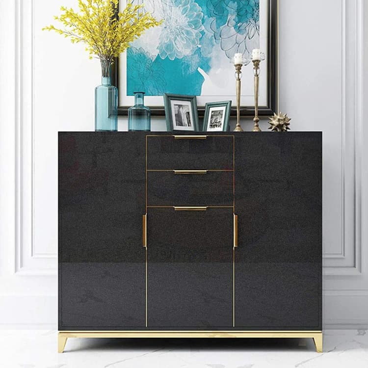 Black Glossy Peel Stick Glitter Wallpaper Roll Sticker Vinyl Self Adhesive Decorative Film for Wall Covering Kitchen Cabinets detail 2