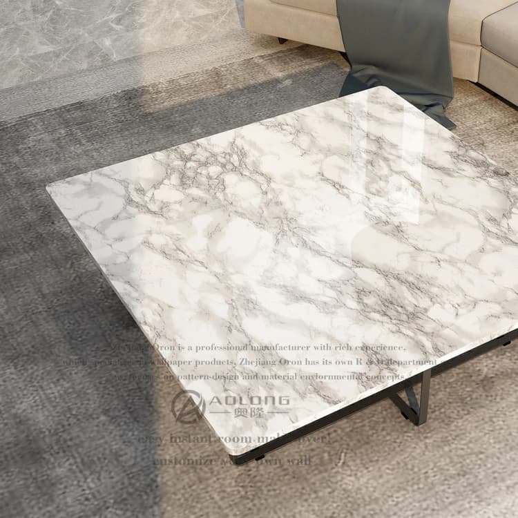 Thickened Marble Textured Sticker Waterproof Self Adhesive Peel and Stick Wallpaper Rolls for Living Room Wall Covering detail 3
