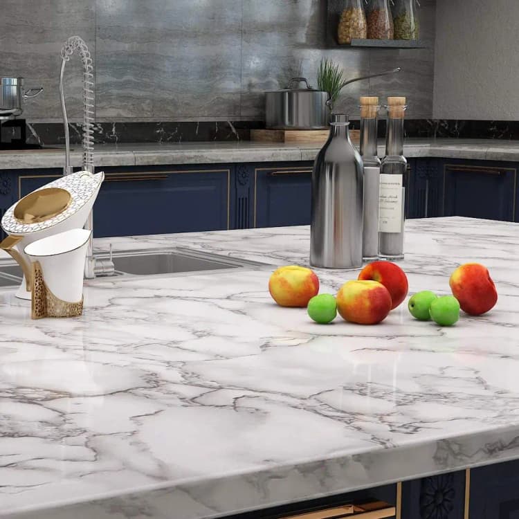 COWINLIFE DECO Natural Peel and Stick Water Resistant Wall Paper Self-Adhesive Marble Sticker for Kitchen Bathroom Vinyl Wrap detail 2