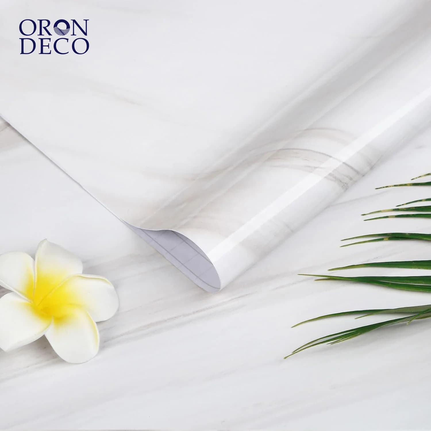 COWINLIFE DECO Self-Adhesive Waterproof Peel and Stick Wallpaper White Marble Sticker Design for Bathroom Easy Application