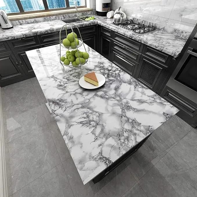 Cheap Marble Sticker Wallpaper Grey Waterproof Peel and Stick Self Adhesive Wallpaper Removable for Home Decoration detail 5