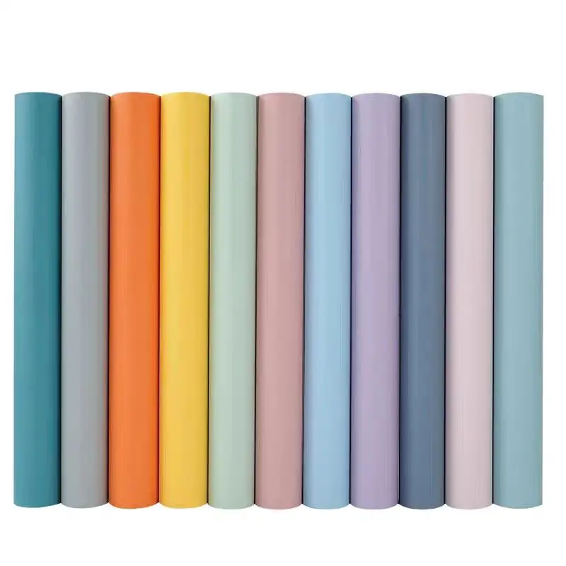 COWINLIFE DECO Cheap Matte Luxury Wallpaper Waterproof Solid Color Wall Paper Sticker Self Adhesive Vinyl for Living Room Wall