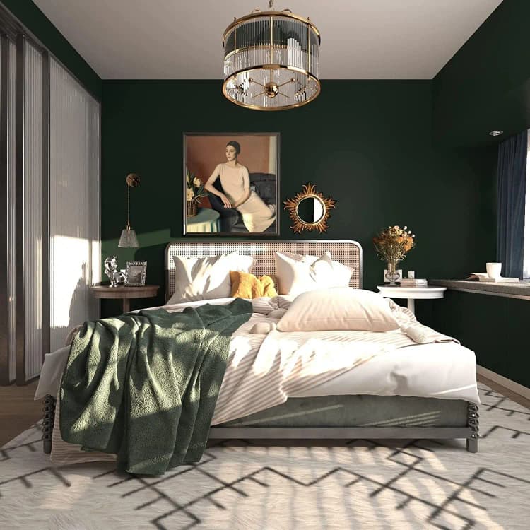 COWINLIFE DECO Green Peel & Stick PVC Vinyl Wallpaper Waterproof Solid Color for Kitchen Cabinet Walls Covering detail 5