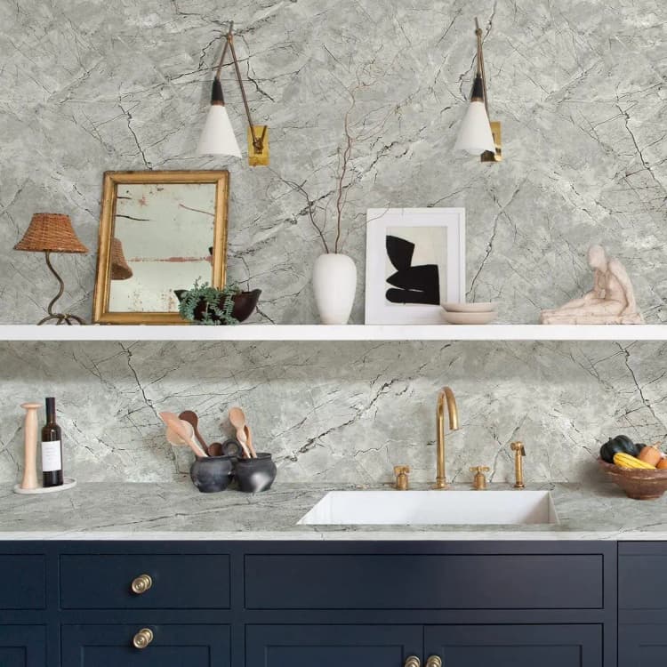 COWINLIFE High Glossy Marble Kitchen Wall Paper Peel and Stick Self Adhesive Vinyl Mable Wall Panel Sticker for Home Decor detail 6