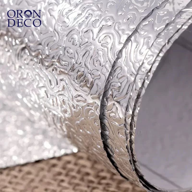COWINLIFE DECO Size Customizable PVC Self-Adhesive Aluminium Foil Wallpaper Sticker Roll Waterproof Peel Stick Wallpapers for Kitchen