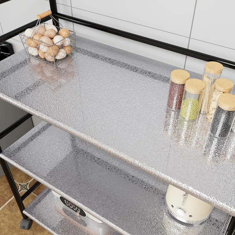 COWINLIFE DECO Size Customizable PVC Self-Adhesive Aluminium Foil Wallpaper Sticker Roll Waterproof Peel Stick Wallpapers for Kitchen detail 4