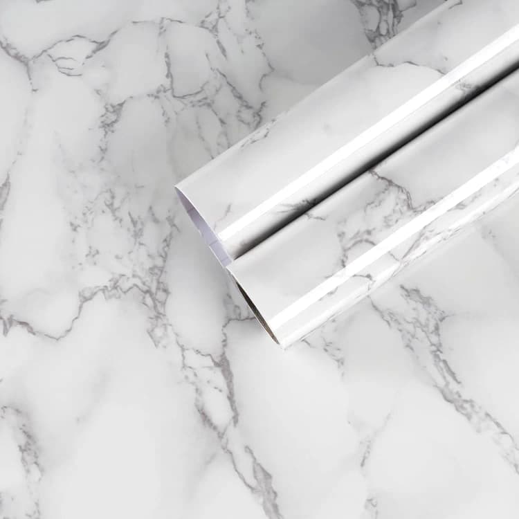 COWINLIFE DECO Peel and Stick Waterproof Grey Marble Wallpaper Self Adhesive Marble Sticker Countertop Vinyl Wrap for Kitchen detail 2
