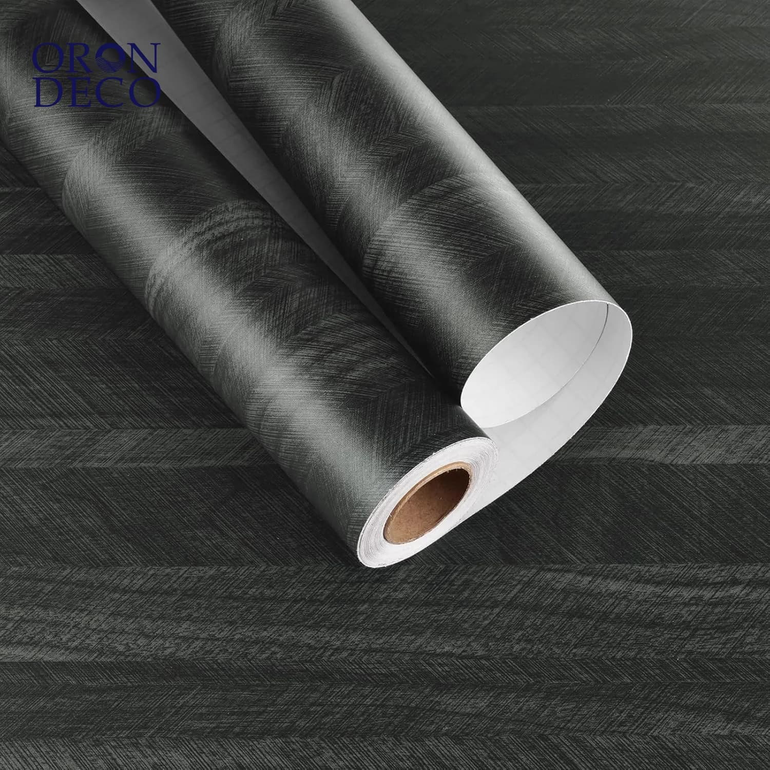 COWINLIFE DECO Black Peel and Stick Kitchen Wall Sticker Waterproof Wood Grain Wallpaper PVC Self Adhesive Kitchen Vinyl Wrap