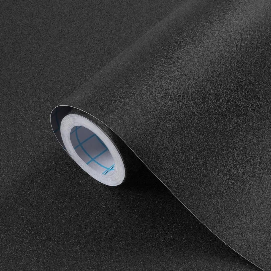 COWINLIFE DECO Matte Black Wallpaper Peel and Stick Vinyl Wall Paper Self Adhesive Solid Wall Wallpaper for Bedroom Wall