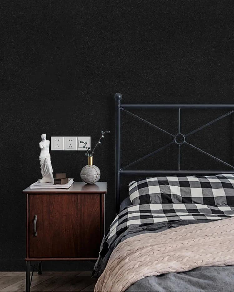 COWINLIFE DECO Matte Black Wallpaper Peel and Stick Vinyl Wall Paper Self Adhesive Solid Wall Wallpaper for Bedroom Wall detail 3