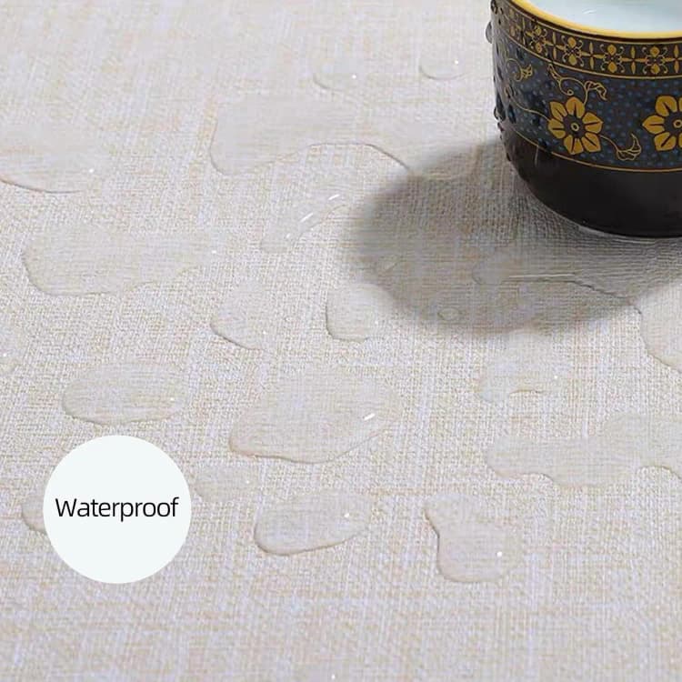COWINLIFE DECO Beige Peel and Stick Self Adhesive Wallpaper Textured Surface Fabric Linen Vinyl Wall Covering Wallpaper for Bedroom detail 2