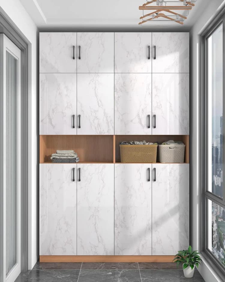 COWINLIFE DECO Waterproof Kitchen Wall Sticker Wallpapers 3d Vinyl Marble Sticker Waterproof Self-Adhesive Wallpaper for Cabinet detail 3